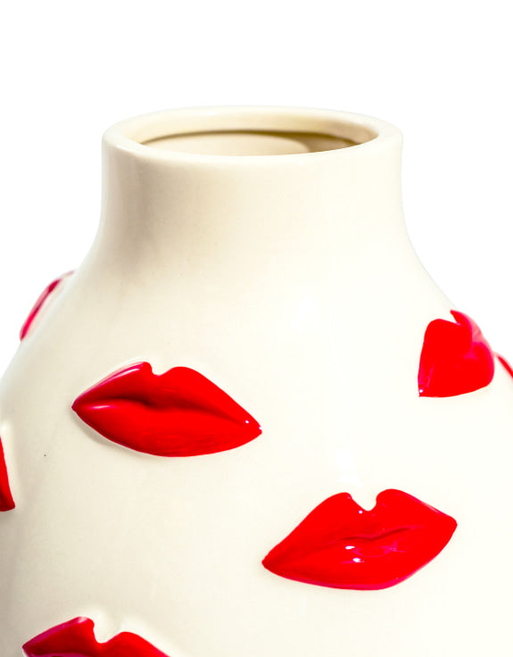 Large Red Lips Vase