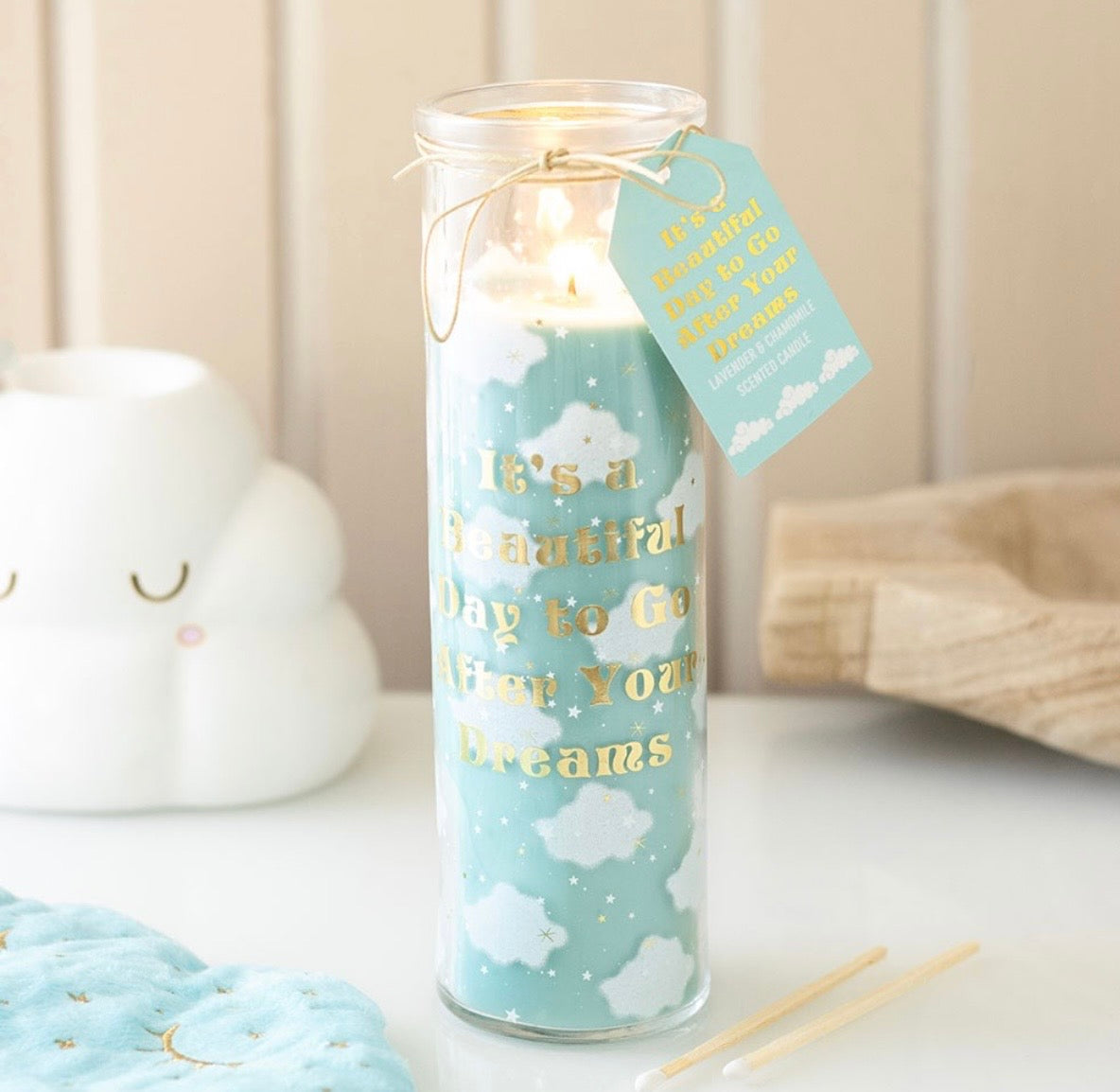 Cloud camomile & Lavender glass tube candle